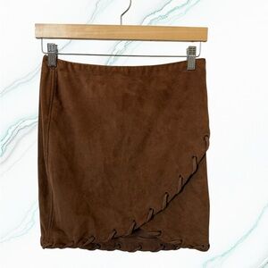 Express Brown Suede Mini Skirt